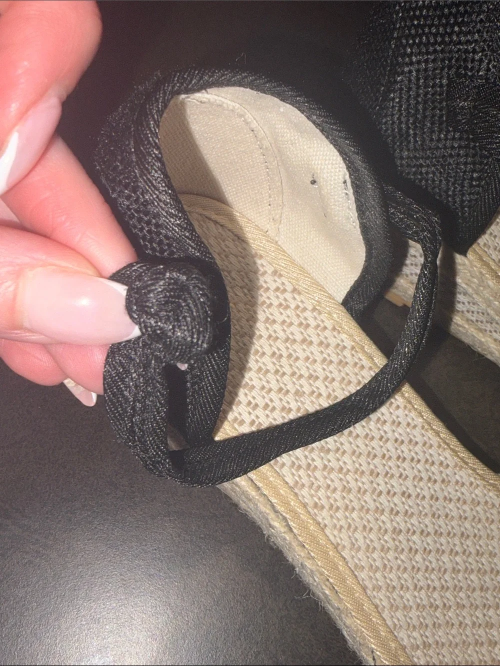 Black Ankle-Tie Women’s Espadrille Wedges